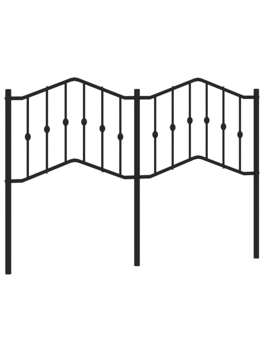 Kovové čelo postele černé 140 cm