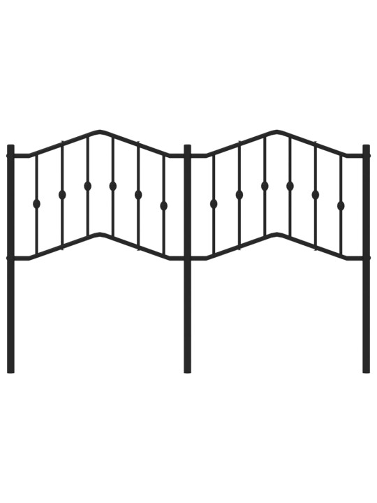 Kovové čelo postele černé 140 cm