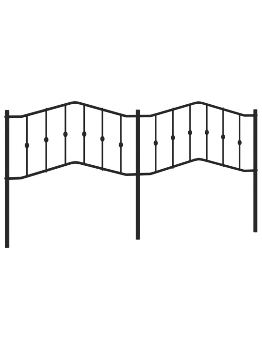 Kovové čelo postele černé 200 cm