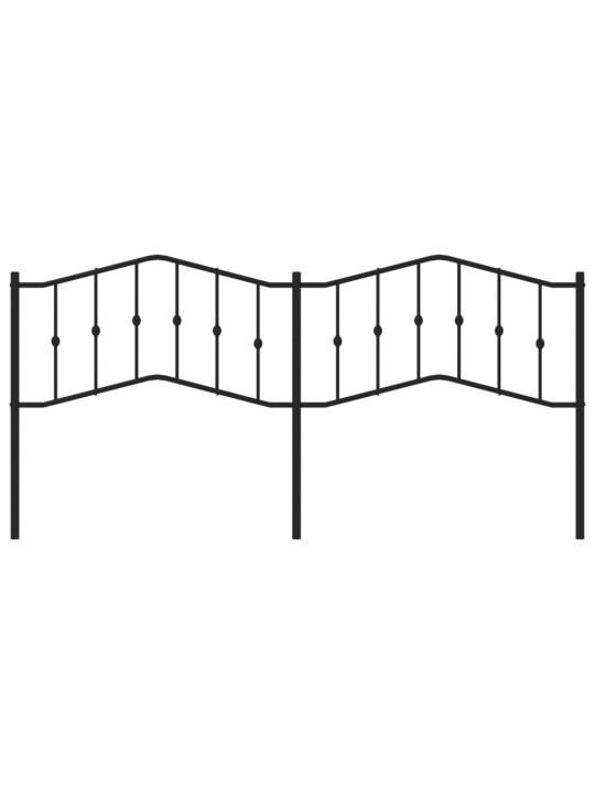 Kovové čelo postele černé 200 cm
