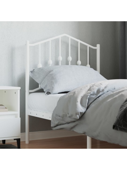 Kovové čelo postele bílé 75 cm