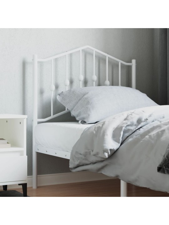 Kovové čelo postele bílé 80 cm