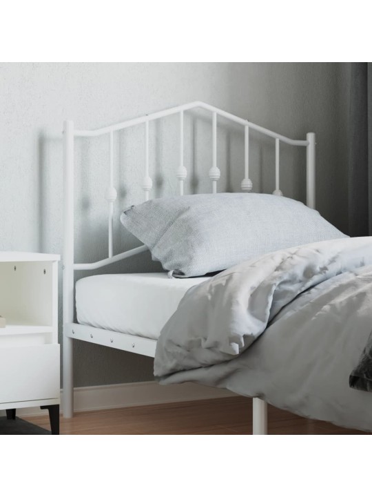 Kovové čelo postele bílé 90 cm