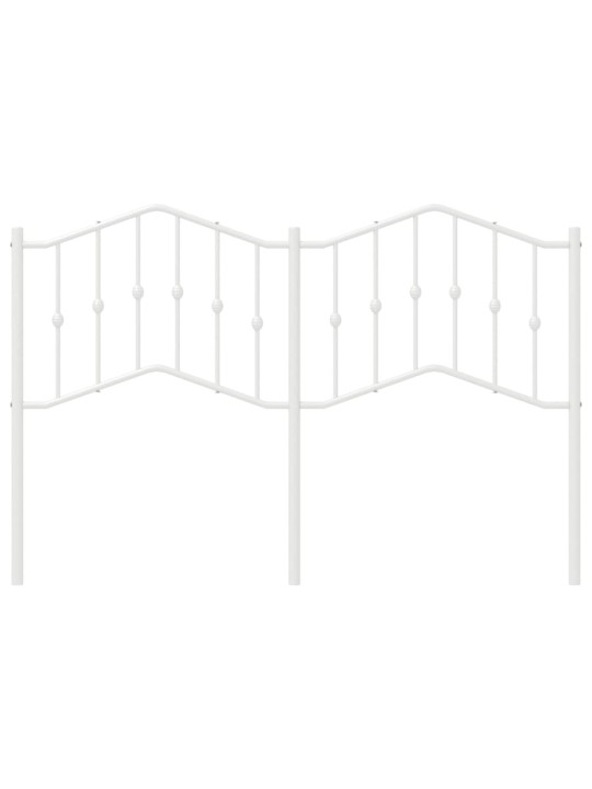 Kovové čelo postele bílé 140 cm