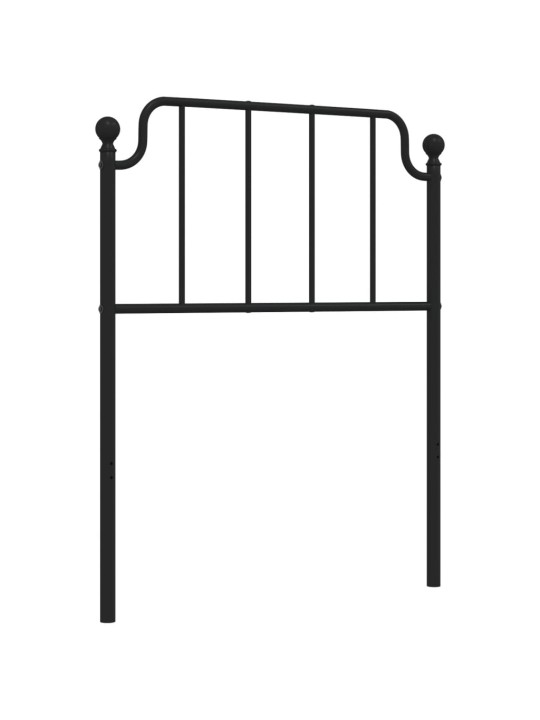 Kovové čelo postele černé 75 cm