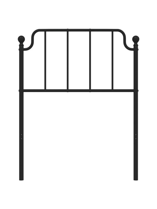 Kovové čelo postele černé 75 cm