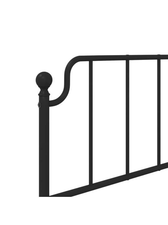 Kovové čelo postele černé 75 cm
