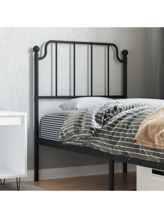 Kovové čelo postele černé 75 cm