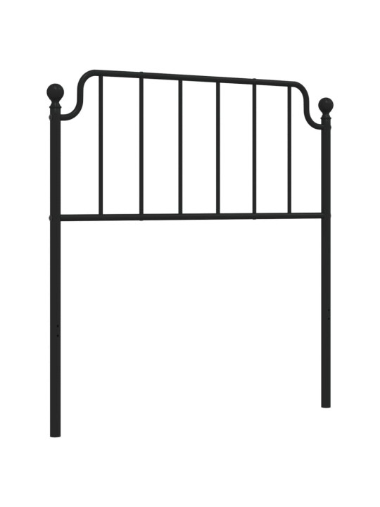 Kovové čelo postele černé 90 cm