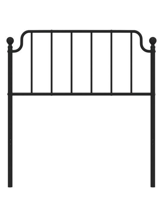 Kovové čelo postele černé 90 cm