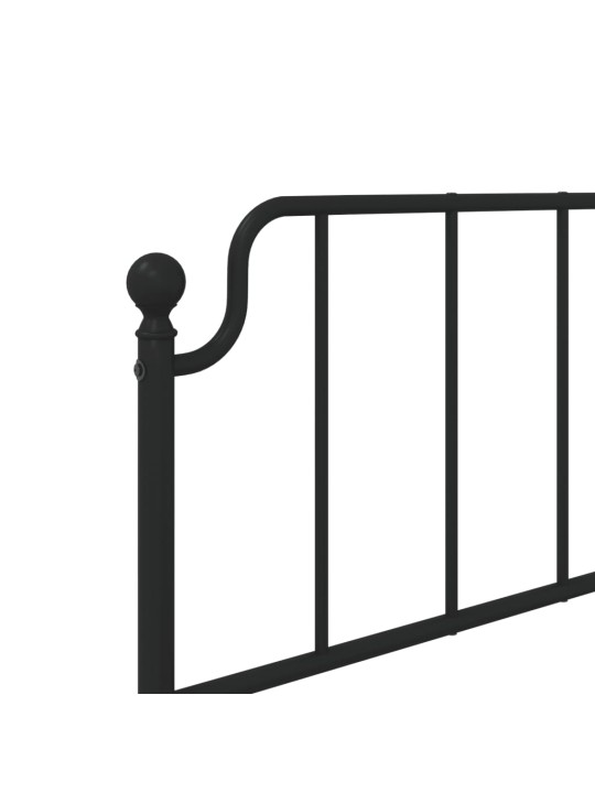Kovové čelo postele černé 90 cm