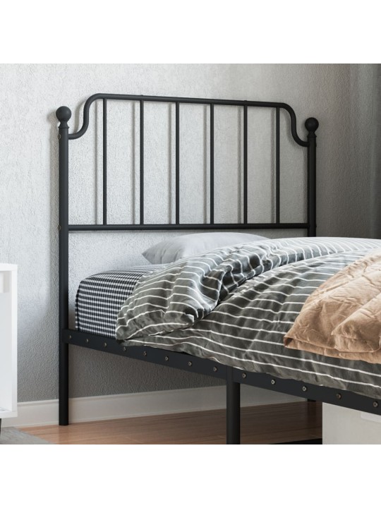 Kovové čelo postele černé 90 cm