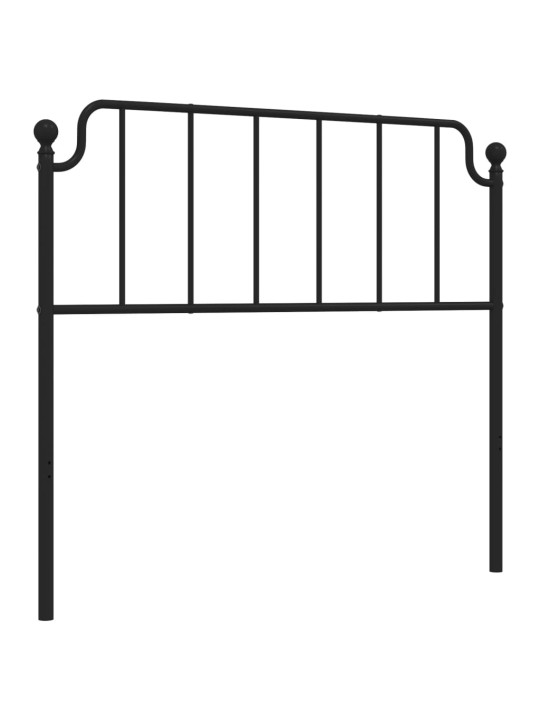 Kovové čelo postele černé 107 cm