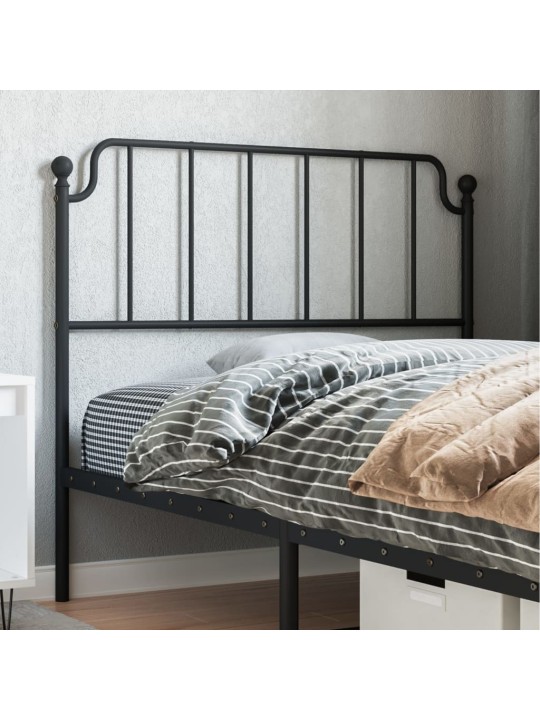 Kovové čelo postele černé 107 cm