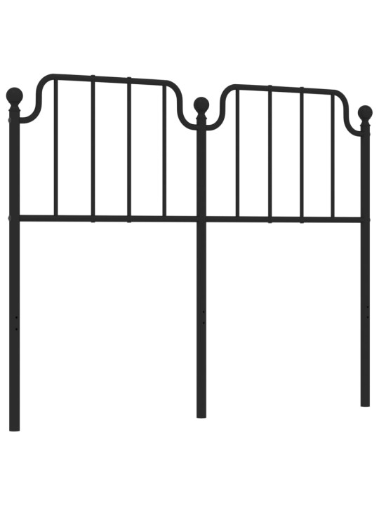 Kovové čelo postele černé 120 cm