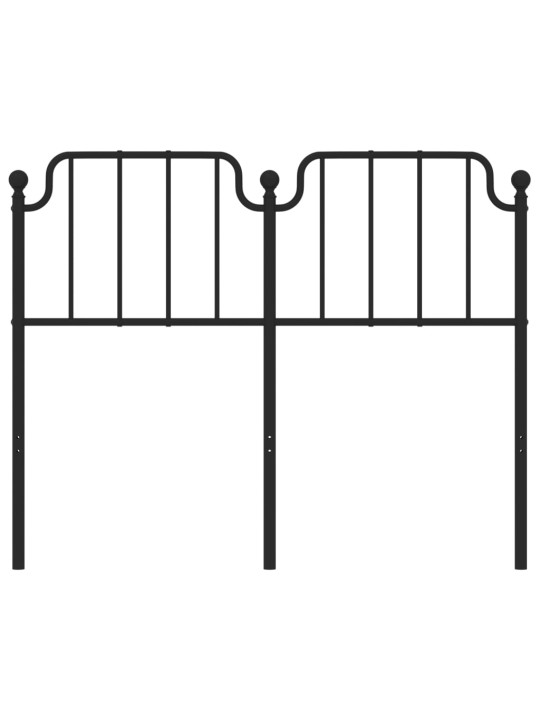 Kovové čelo postele černé 120 cm