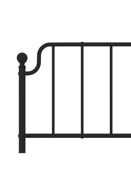 Kovové čelo postele černé 120 cm