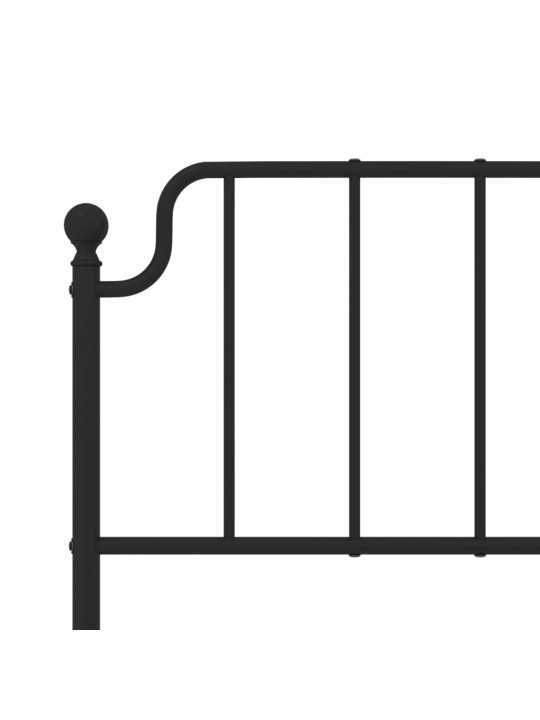 Kovové čelo postele černé 135 cm