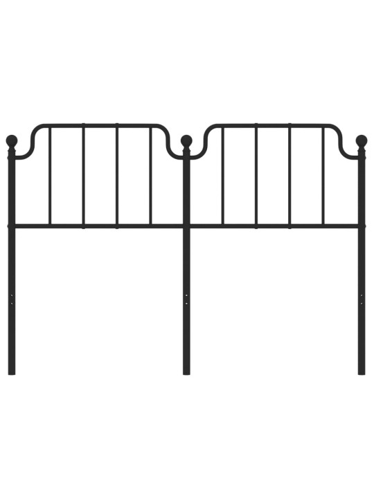 Kovové čelo postele černé 140 cm