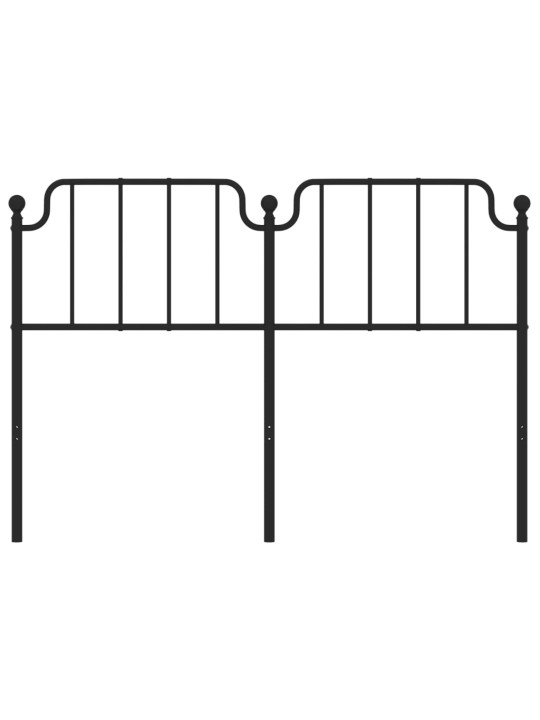Kovové čelo postele černé 150 cm