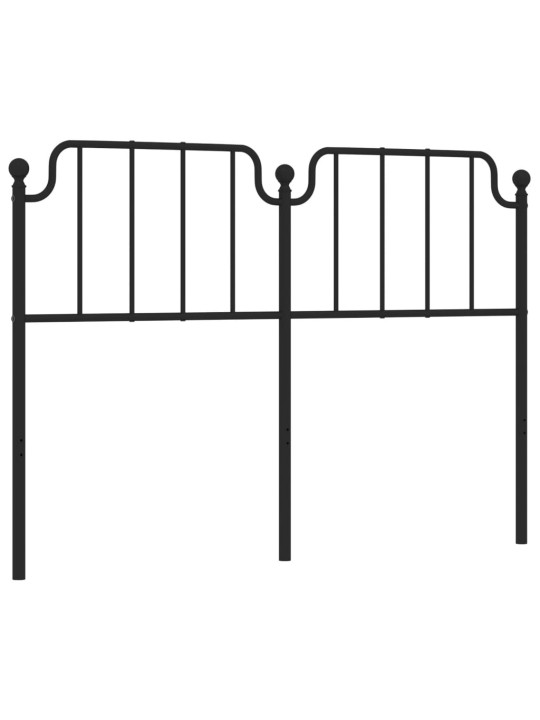 Kovové čelo postele černé 160 cm