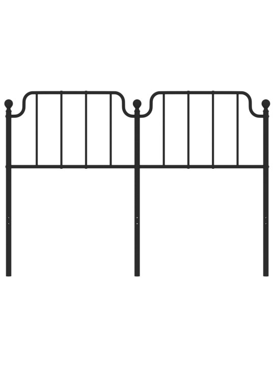 Kovové čelo postele černé 160 cm