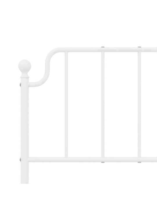 Kovový rám postele s hlavovým a nožním čelem bílý 140 x 200 cm