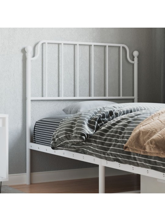 Kovové čelo postele bílé 90 cm