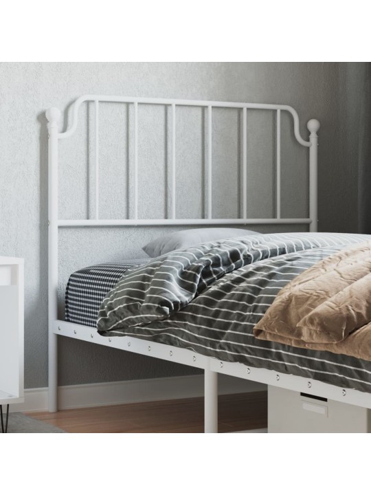 Kovové čelo postele bílé 100 cm