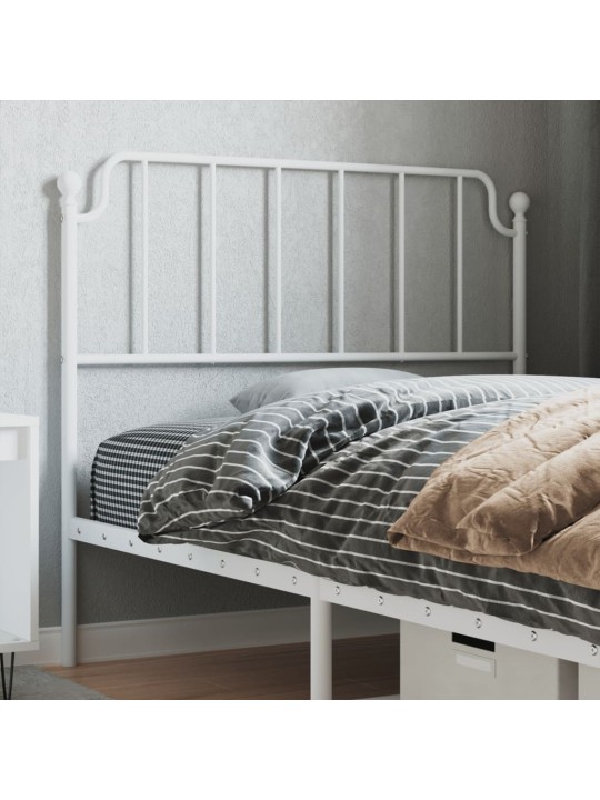 Kovové čelo postele bílé 107 cm