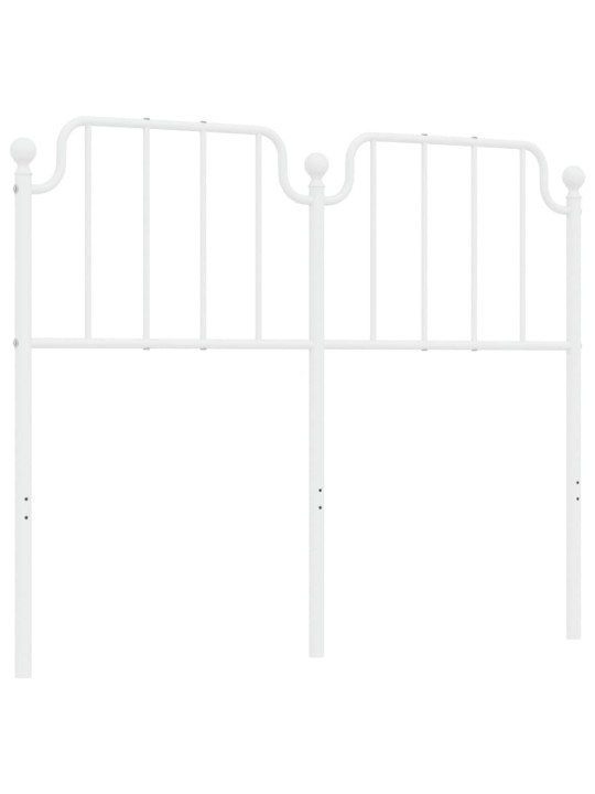 Kovové čelo postele bílé 120 cm