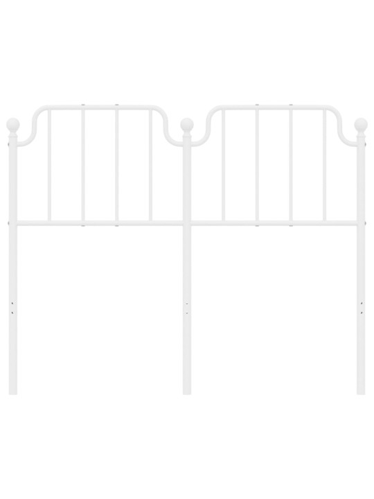 Kovové čelo postele bílé 120 cm