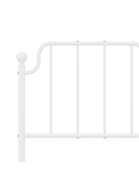 Kovové čelo postele bílé 120 cm