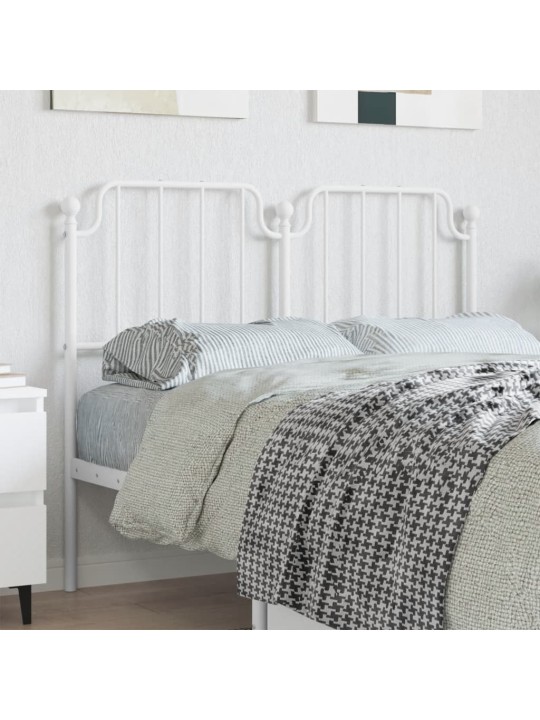 Kovové čelo postele bílé 120 cm