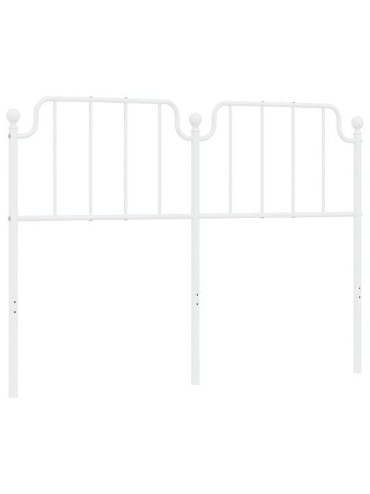 Kovové čelo postele bílé 150 cm