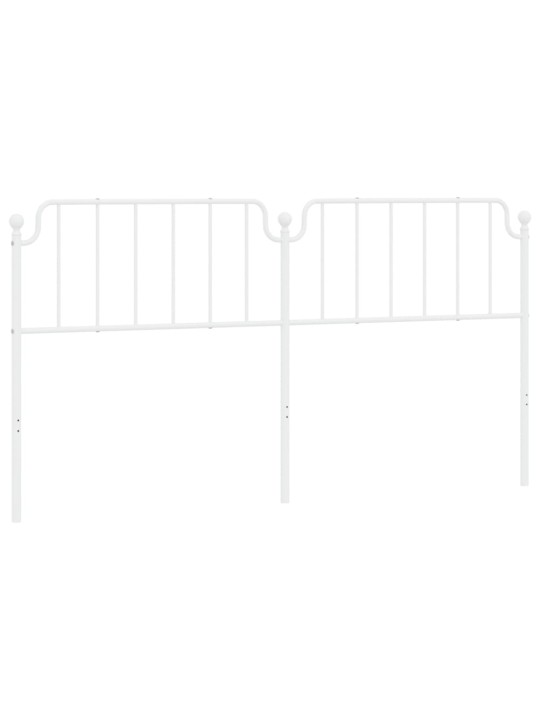 Kovové čelo postele bílé 200 cm