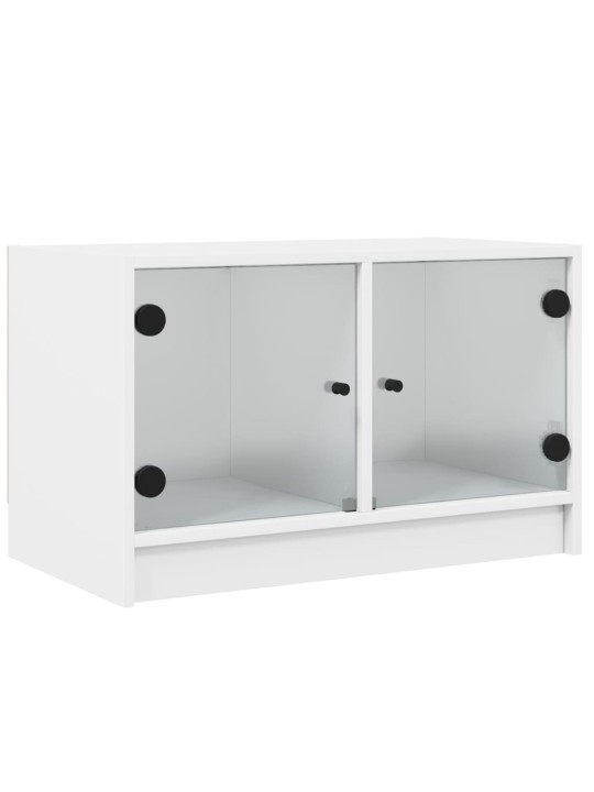 TV skříňka se skleněnými dvířky bílá 68x37x42 cm