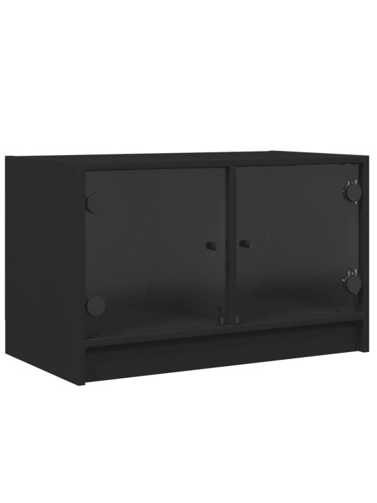 TV skříňka se skleněnými dvířky černá 68x37x42 cm