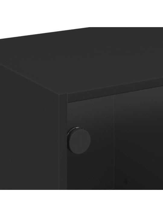 TV skříňka se skleněnými dvířky černá 68x37x42 cm