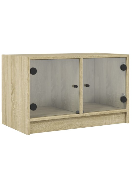 TV skříňka se skleněnými dvířky dub sonoma 68x37x42 cm