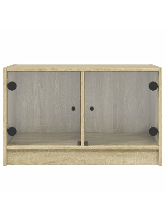 TV skříňka se skleněnými dvířky dub sonoma 68x37x42 cm