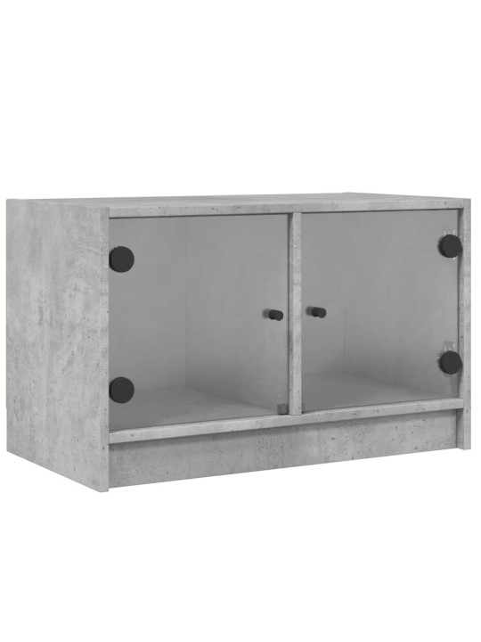 TV skříňka se skleněnými dvířky betonově šedá 68x37x42 cm