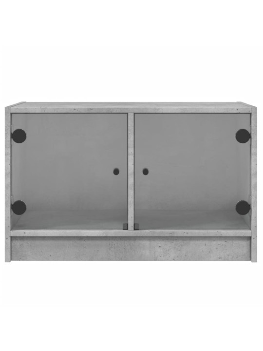 TV skříňka se skleněnými dvířky betonově šedá 68x37x42 cm