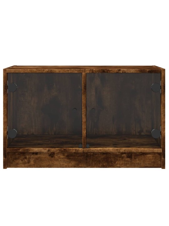TV skříňka se skleněnými dvířky kouřový dub 68x37x42 cm