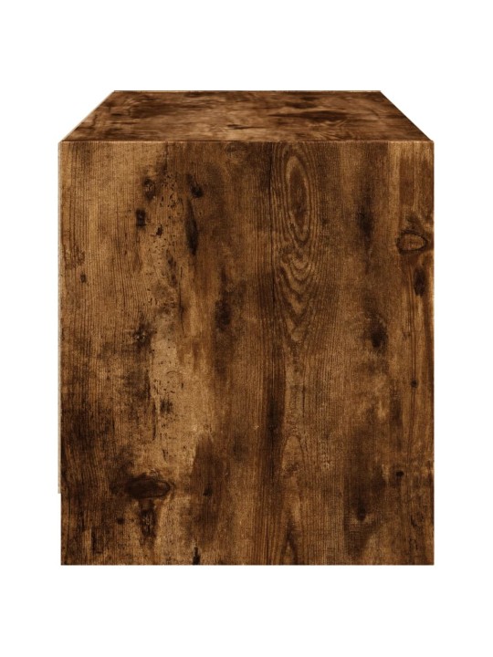 TV skříňka se skleněnými dvířky kouřový dub 68x37x42 cm