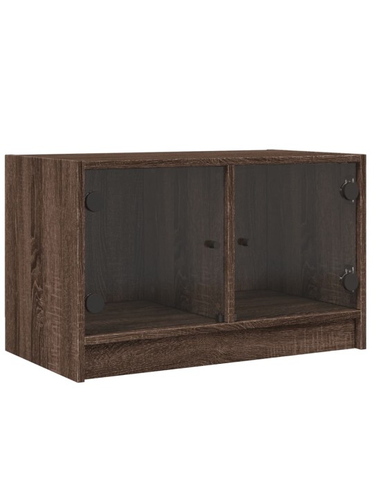 TV skříňka se skleněnými dvířky hnědý dub 68x37x42 cm