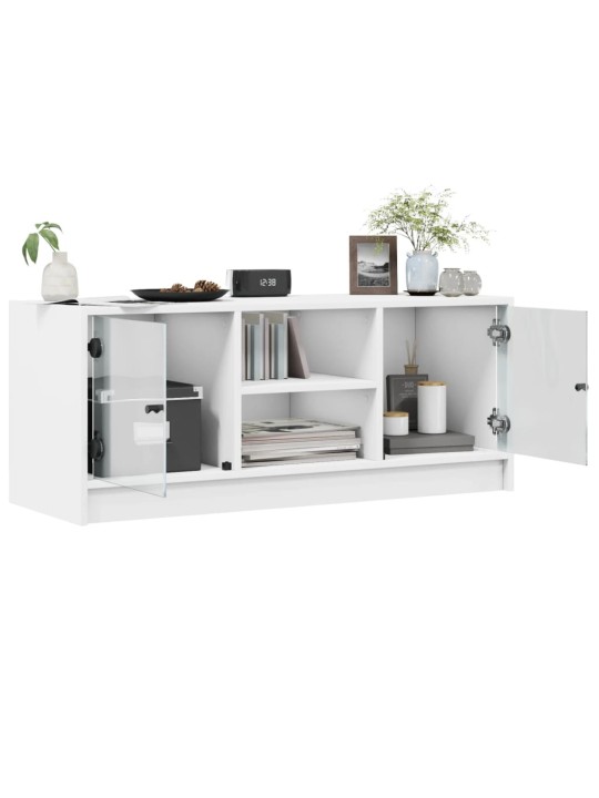 TV skříňka se skleněnými dvířky bílá 102x37x42 cm