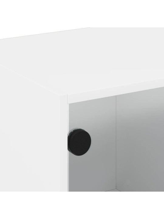 TV skříňka se skleněnými dvířky bílá 102x37x42 cm