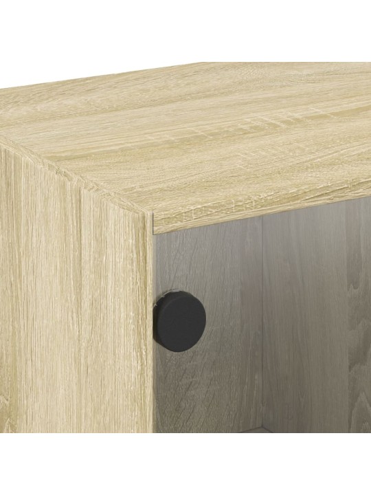 TV skříňka se skleněnými dvířky dub sonoma 102x37x42 cm