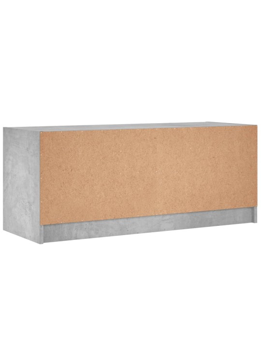TV skříňka se skleněnými dvířky betonově šedá 102x37x42 cm